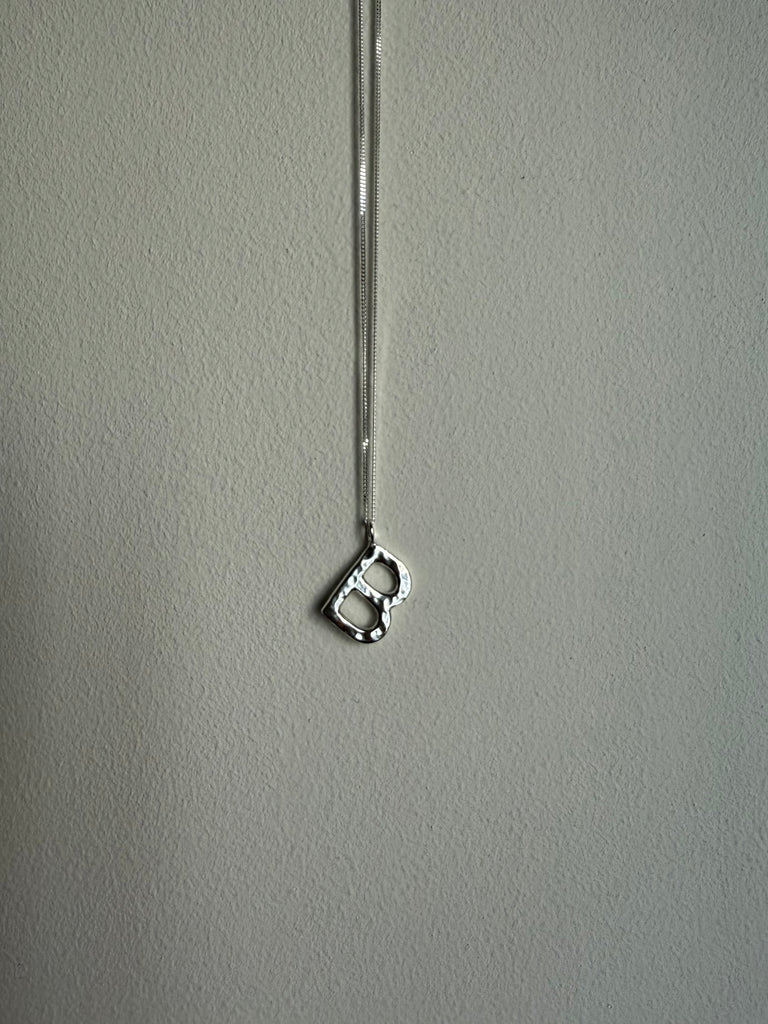Hammered letter necklace