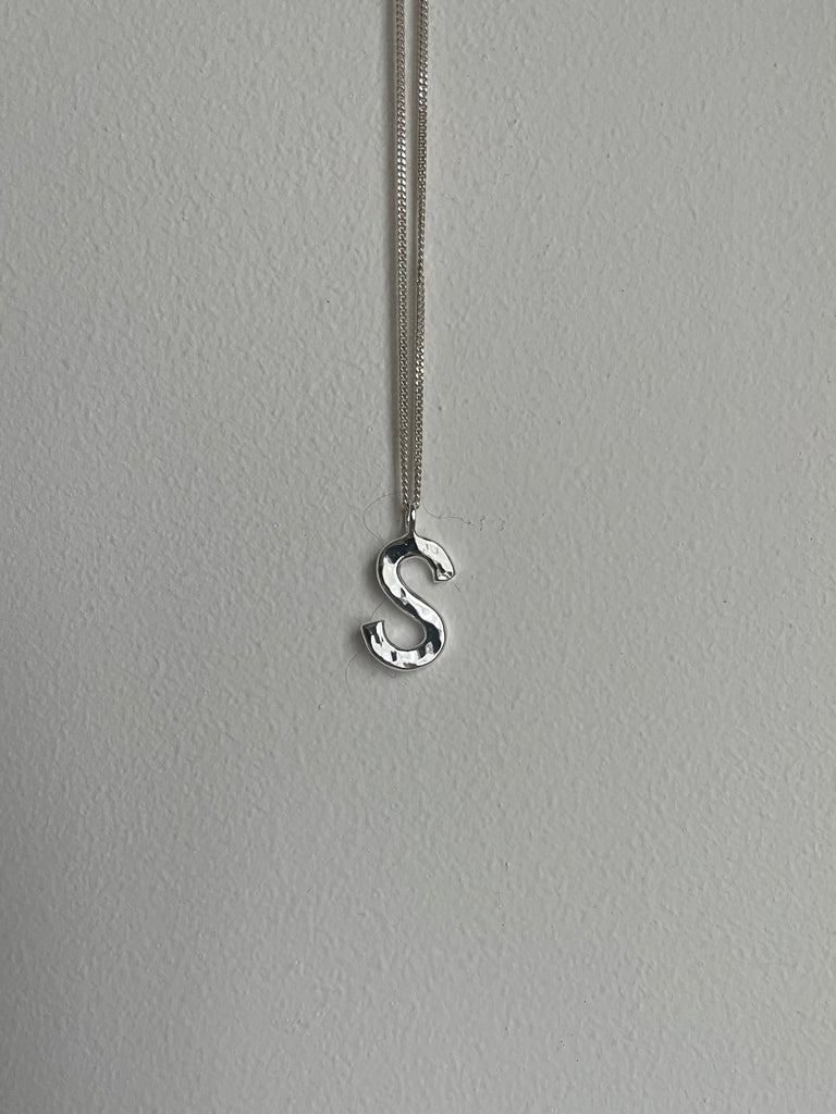 Hammered letter necklace